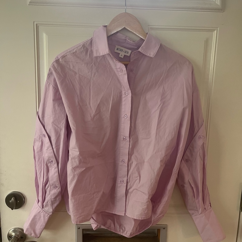 Lavender Cropped button down xs